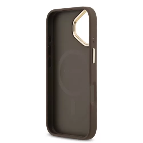 Guess PU Leather 4G Gold Frame MagSafe tok iPhone 17 készülékhez barna