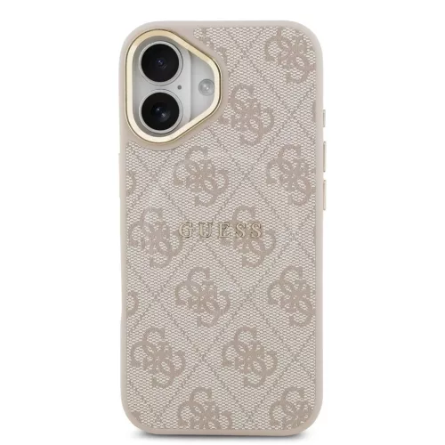 Guess PU Leather 4G Gold Frame MagSafe tok iPhone 17 készülékhez, rózsaszín