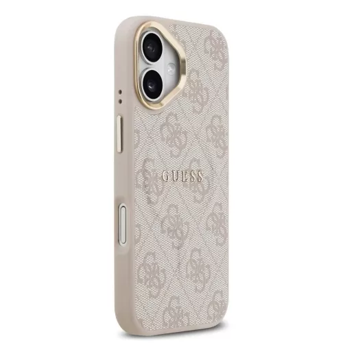 Guess PU Leather 4G Gold Frame MagSafe tok iPhone 17 készülékhez, rózsaszín