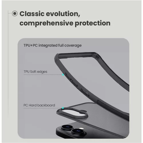Nillkin Super Frosted PRO tok Apple iPhone 17 készülékhez átlátszó fekete