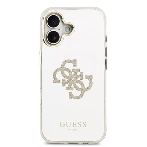 Guess PC/TPU Mirror 4G Glitter Logo MagSafe tok iPhone 17 készülékhez arany