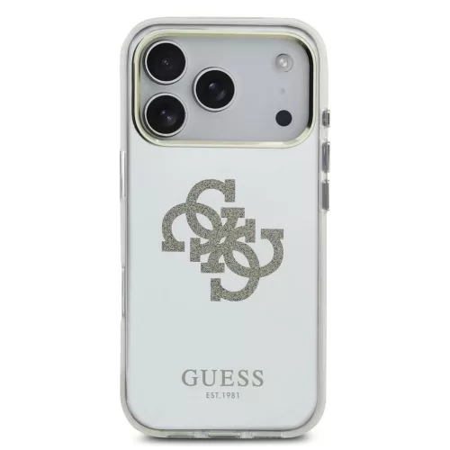 Guess PC/TPU Mirror 4G Glitter Logo MagSafe tok iPhone 17 Pro készülékhez arany