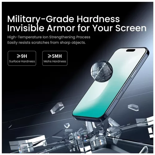 Nillkin Edzett üveg kijelzővédő 0.2mm H+ PRO 2.5D antireflektív Apple iPhone 17 készülékhez (applikátorral)