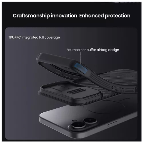 Nillkin CamShield PRO tok Apple iPhone 17 készülékhez sötét zöld