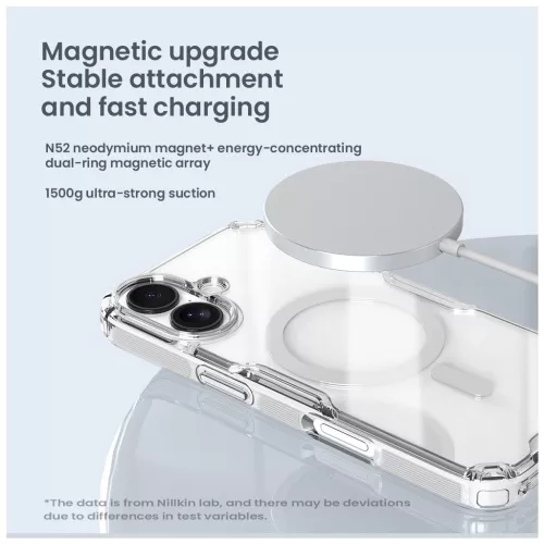 Nillkin Nature TPU PRO Magnetic tok Apple iPhone 17 készülékhez átlátszó fekete