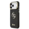 Guess PU bőr mintázatú 4G Logo állványos kamera keret tok iPhone 17 Pro Max készülékhez fekete