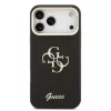 Guess PU bőr mintázatú 4G Logo állványos kamera keret tok iPhone 17 Pro Max készülékhez fekete
