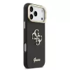 Guess PU bőr mintázatú 4G Logo állványos kamera keret tok iPhone 17 Pro Max készülékhez fekete