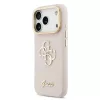 Guess PU Grained 4G Logo Stand Camera Frame tok az iPhone 17 Pro készülékhez rózsaszín