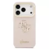 Guess PU Grained 4G Logo Stand Camera Frame tok az iPhone 17 Pro készülékhez rózsaszín