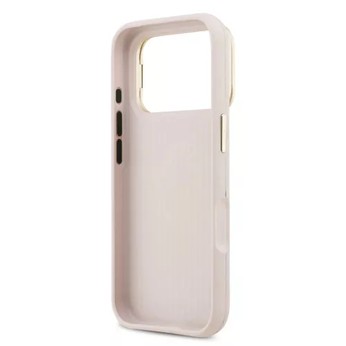 Guess PU Grained 4G Logo Stand Camera Frame tok az iPhone 17 Pro készülékhez rózsaszín