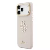 Guess PU Grained 4G Logo Stand Camera Frame tok iPhone 17 Pro Max készülékhez rózsaszín