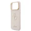 Guess PU Grained 4G Logo Stand Camera Frame tok iPhone 17 Pro Max készülékhez rózsaszín
