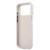 Guess PU Grained 4G Logo Stand Camera Frame tok iPhone 17 Pro Max készülékhez rózsaszín