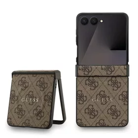  Guess PU bőr 4G Colored Ring mágneses tok Samsung Galaxy Z Flip 7 készülékhez barna