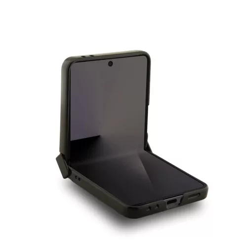 Guess PU 4G Metal Logo tok Samsung Galaxy Z Flip 7 készülékhez szürke