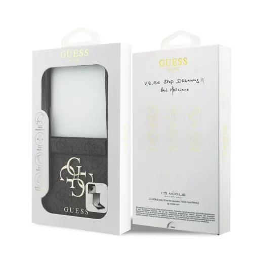 Guess PU 4G Metal Logo tok Samsung Galaxy Z Flip 7 készülékhez szürke