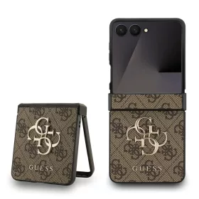   Guess PU 4G Metal Logo tok Samsung Galaxy Z Flip 7 készülékhez barna