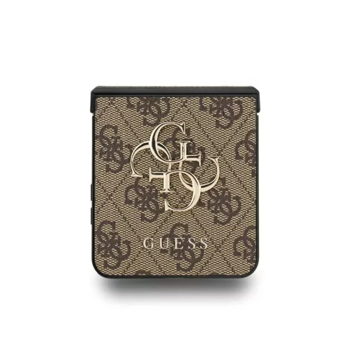 Guess PU 4G Metal Logo tok Samsung Galaxy Z Flip 7 készülékhez barna