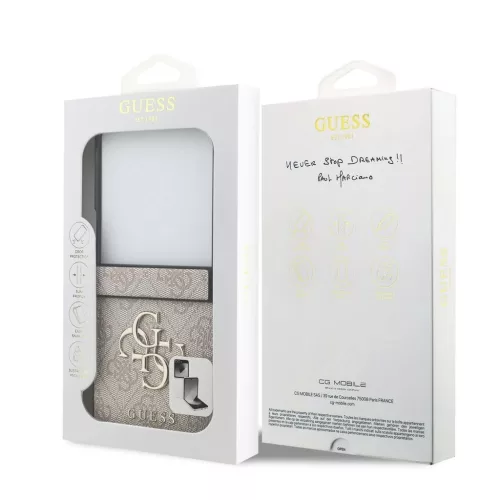 Guess PU 4G Metal Logo tok Samsung Galaxy Z Flip 7 készülékhez rózsaszín