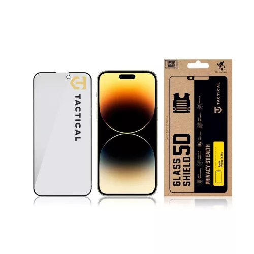 Tactical Glass Shield Privacy Stealth 5D kijelzővédő Apple iPhone 14 Pro készülékhez fekete