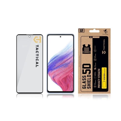 Tactical Glass Shield Privacy Stealth 5D kijelzővédő Samsung Galaxy A52/A52 5G/A52s 5G/A53 5G készülékhez fekete