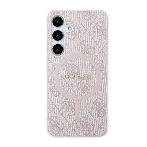 Guess PU Leather 4G Colored Ring MagSafe tok Samsung Galaxy S24 készülékhez rózsaszín