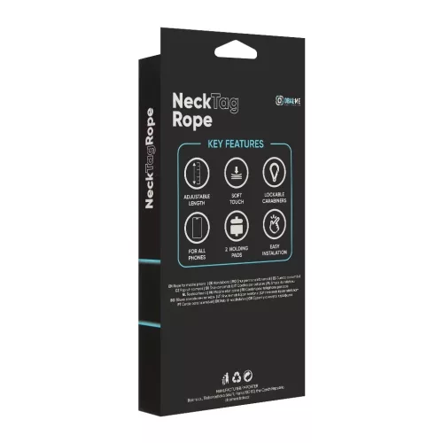 OBAL:ME NeckTag Ribbon Rope mobiltelefonhoz fekete