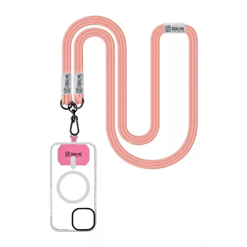 OBAL:ME NeckTag Trio Rope mobiltelefon készülékhez rózsaszín