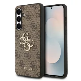   Guess PU 4G Metal Logo tok Samsung Galaxy S25 FE készülékhez barna