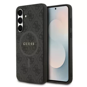   Guess PU Leather 4G Colored Ring MagSafe tok Samsung Galaxy S25 FE készülékhez fekete