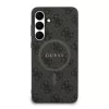 Guess PU Leather 4G Colored Ring MagSafe tok Samsung Galaxy S25 FE készülékhez fekete