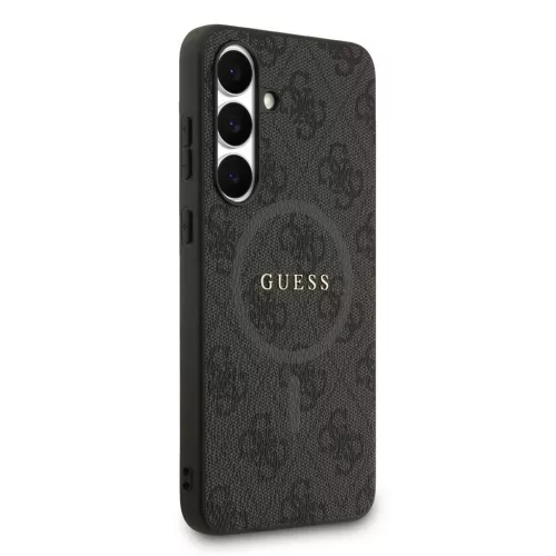 Guess PU Leather 4G Colored Ring MagSafe tok Samsung Galaxy S25 FE készülékhez fekete