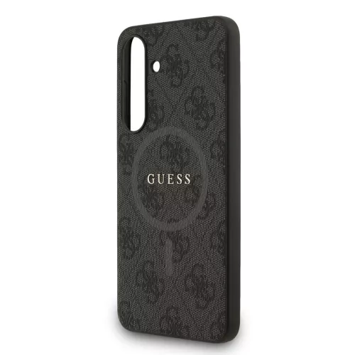 Guess PU Leather 4G Colored Ring MagSafe tok Samsung Galaxy S25 FE készülékhez fekete