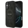 Guess PU bőr 4G Colored Ring MagSafe tok iPhone 17 készülékhez fekete