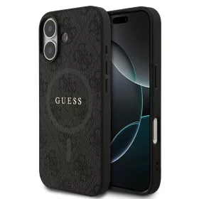   Guess PU bőr 4G Colored Ring MagSafe tok iPhone 17 készülékhez fekete