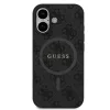 Guess PU bőr 4G Colored Ring MagSafe tok iPhone 17 készülékhez fekete