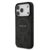 Guess PU Leather 4G Colored Ring MagSafe tok iPhone 17 Pro készülékhez fekete
