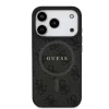Guess PU Leather 4G Colored Ring MagSafe tok iPhone 17 Pro készülékhez fekete