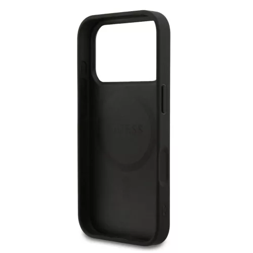 Guess PU Leather 4G Colored Ring MagSafe tok iPhone 17 Pro készülékhez fekete