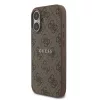 Guess PU bőr 4G színes gyűrű MagSafe tok iPhone 17 készülékhez barna