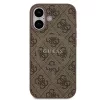 Guess PU bőr 4G színes gyűrű MagSafe tok iPhone 17 készülékhez barna