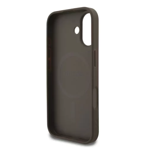 Guess PU bőr 4G színes gyűrű MagSafe tok iPhone 17 készülékhez barna
