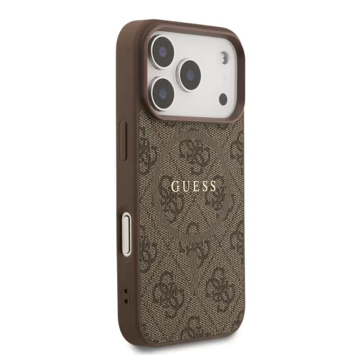 Guess PU bőr 4G Colored Ring MagSafe tok iPhone 17 Pro készülékhez barna