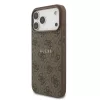 Guess PU bőr 4G Colored Ring MagSafe tok iPhone 17 Pro Max készülékhez barna