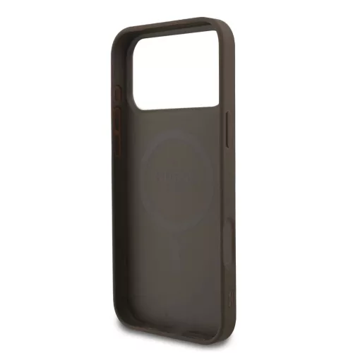 Guess PU bőr 4G Colored Ring MagSafe tok iPhone 17 Pro Max készülékhez barna