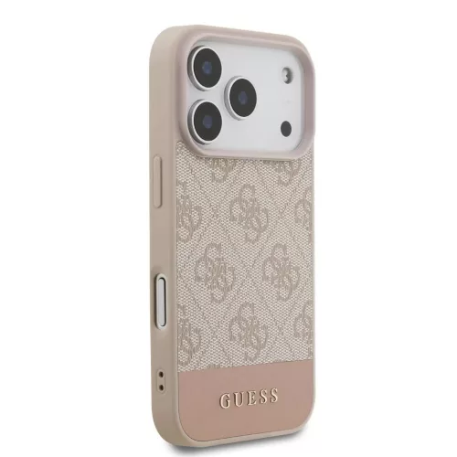 Guess PU 4G Stripe tok iPhone 17 Pro készülékhez rózsaszín