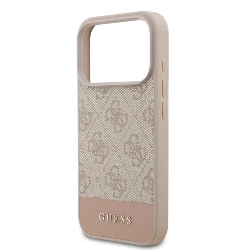 Guess PU 4G Stripe tok iPhone 17 Pro készülékhez rózsaszín