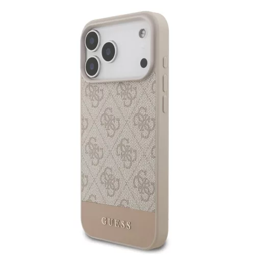 Guess PU 4G Stripe tok iPhone 17 Pro Max készülékhez rózsaszín