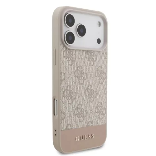Guess PU 4G Stripe tok iPhone 17 Pro Max készülékhez rózsaszín